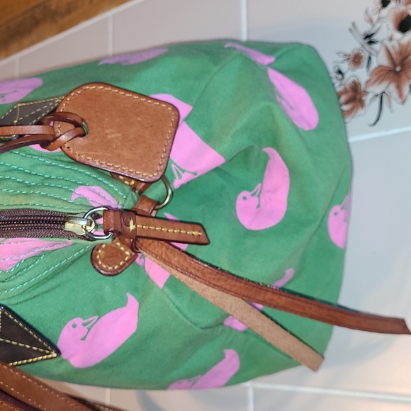Dooney & Bourke-Green and Pink Vintage Purse Pre-loved. - Picture 8 of 16